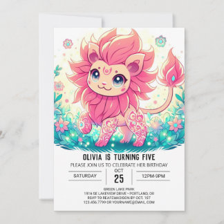 Happy Digital Lion Birthday Einladung