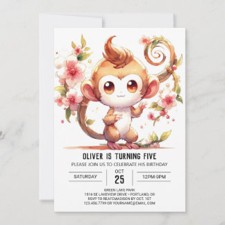 Happy Digital Monkey Geburtstag Einladung