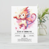 Happy Digital Monkey Geburtstag Einladung (Stehend Vorderseite)