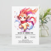 Happy Digital Monkey Geburtstag Einladung (Stehend Vorderseite)