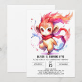 Happy Digital Monkey Geburtstag Einladung (Vorne/Hinten)