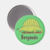 Happy Dimetrodon Dinosaurier Cartoon Magnet (Vorderseite/Rückseite)