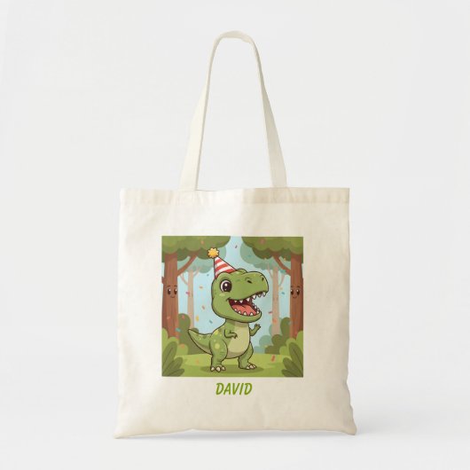 Happy Dino Tote Bag Tragetasche (Vorne)