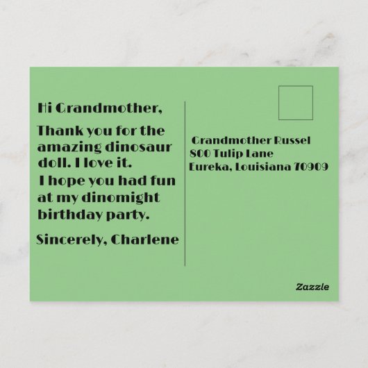 Happy Dinomight Geburtstag Postkarte (Rückseite)