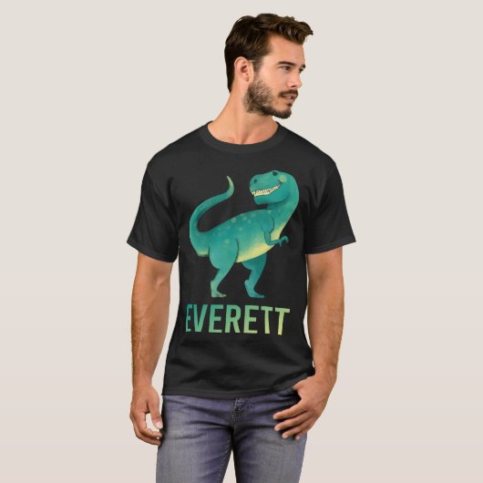 Happy Dinosaur - Everett Name T-Shirt (Vorne ganz)