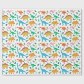 Happy Dinosaur für Toddle Girl Boy Geschenkpapier (Flach)