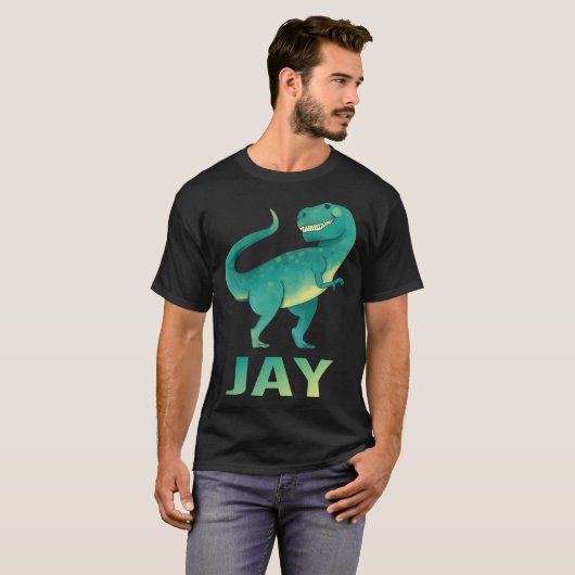 Happy Dinosaur - Jay Name T-Shirt (Vorne ganz)