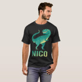 Happy Dinosaur - Name Nico T-Shirt (Vorne ganz)