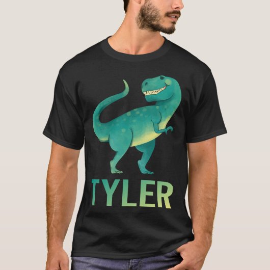 Happy Dinosaur - Name Tyler T-Shirt (Vorderseite)