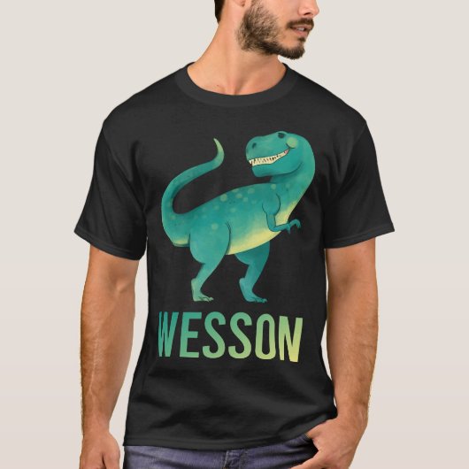 Happy Dinosaur - Wesson Name T-Shirt (Vorderseite)