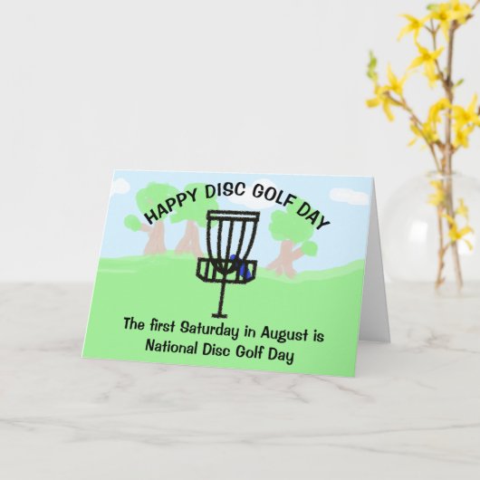 Happy Disk Golf Day Karte (Gelbe Blume)