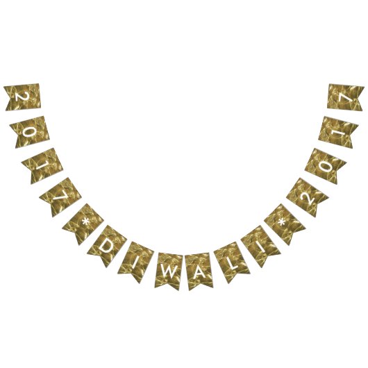 Happy Diwali 2017 Gold White Glitzer Lights Party Wimpelkette (Alle)
