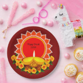 Happy Diwali 20xx Add Year oder Text Marigolds 9"  Pappteller (Party)