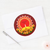 Happy Diwali 20xx Add Year oder Text Marigolds Runder Aufkleber (Umschlag)