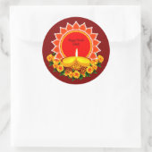 Happy Diwali 20xx Add Year oder Text Marigolds Runder Aufkleber (Tasche)