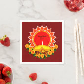 Happy Diwali 20xx Add Year oder Text Marigolds Serviette (Beispiel)