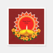Happy Diwali 20xx Add Year oder Text Marigolds Serviette (Vorderseite)
