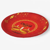 Happy Diwali 20xx Add Year oder Text Red Yellow 9" Pappteller (Schrägansicht)