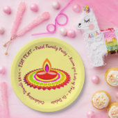 Happy Diwali 20xx Add Year Text Gelb Lila 9" Pappteller (Party)
