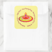 Happy Diwali 20xx Add Year Text Gelb Lila Quadratischer Aufkleber (Tasche)