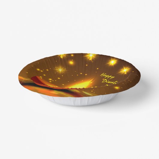Happy Diwali 20xx Diya Yellow Flame Glitzern Pappteller (Gewinkelt)