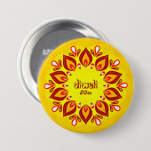 Happy Diwali Add Year Yellow Red Button (Vorne & Hinten)