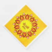 Happy Diwali Add Year Yellow Red Serviette (Ecke)