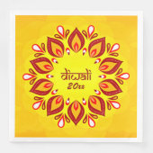 Happy Diwali Add Year Yellow Red Serviette (Vorderseite)