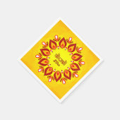 Happy Diwali Add Year Yellow Red Serviette (Ecke)