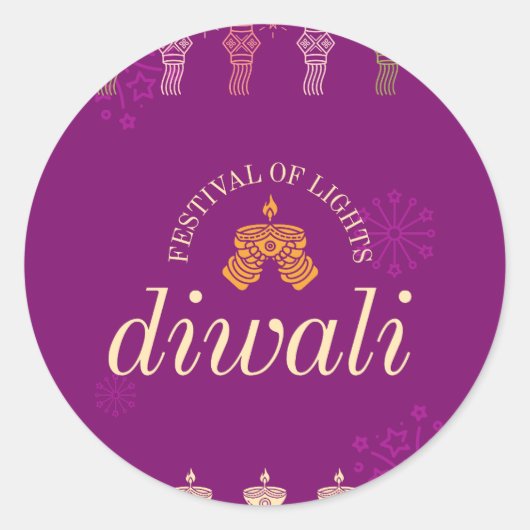 Happy Diwali Aufkleber und Etiketten (Vorderseite)