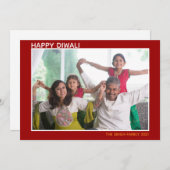 Happy Diwali Beautiful Family Foto Red Card (Vorne/Hinten)