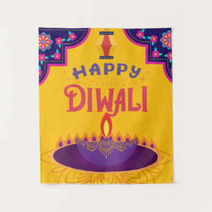 Happy Diwali - Beautiful Vibrant Diwali Designs Wandteppich