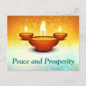 Happy Diwali Blitzlampen Öl goldgrün Postkarte (Vorderseite)