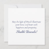 Happy Diwali Blue Gold Festival Feiertagskarte (Rückseite)