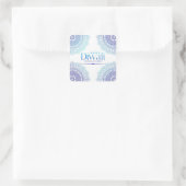 Happy Diwali Blue White Mandala Festival of Light Quadratischer Aufkleber (Tasche)