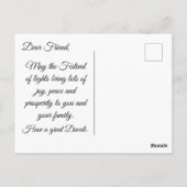 Happy Diwali Calming Moon und Lamp Postkarte (Rückseite)