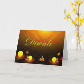 Happy Diwali Card Karte (Gelbe Blume)