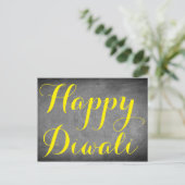 Happy Diwali Chalkboard Typografie Custom Card Postkarte (Stehend Vorderseite)