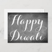 Happy Diwali Chalkboard Typografie Custom Card Postkarte (Vorne/Hinten)