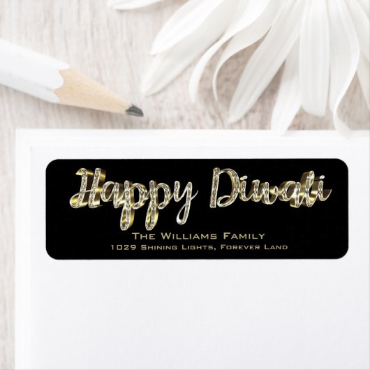 Happy Diwali Chic Black and Gold Letter Script (Insitu)