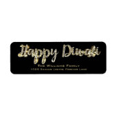 Happy Diwali Chic Black and Gold Letter Script (Vorne)