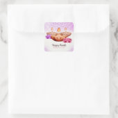 Happy Diwali Classic Quadratischer Aufkleber (Tasche)
