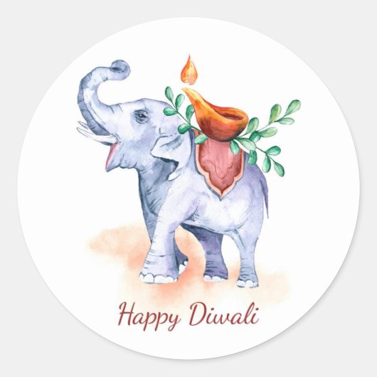 Happy Diwali Classic Round Sticker (Vorderseite)