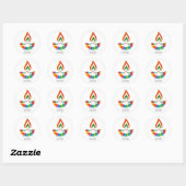 Happy Diwali Classic Round Sticker (Blatt)