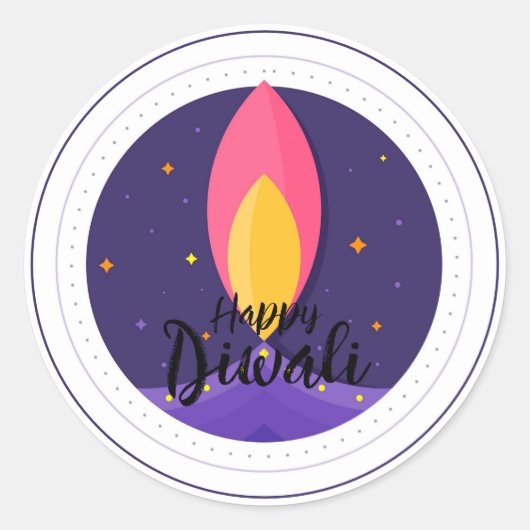 Happy Diwali Classic Round Sticker Enevelope Siege (Vorderseite)