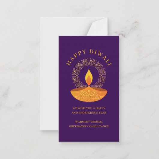 Happy Diwali Client Wertschätzung Mitteilungskarte (Vorderseite)