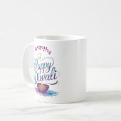 Happy Diwali customisable white Kaffeetasse (Vorderseite Links)