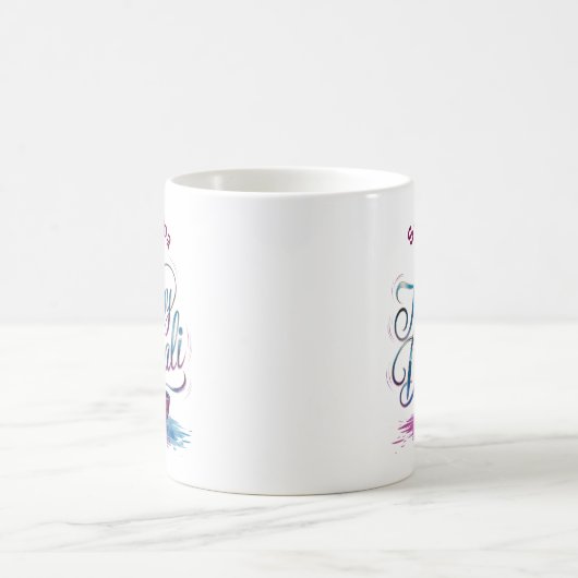 Happy Diwali customisable white  Kaffeetasse (Mittel)