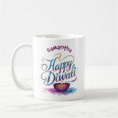 Happy Diwali customisable white  Kaffeetasse (Links)