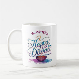 Happy Diwali customisable white  Kaffeetasse